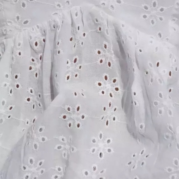 CLEARANCE Boho White Eyelet Ruffle Trim Cami Tank Top - Picture 6 of 6